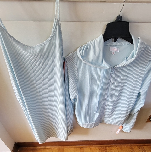 COLSIE from Target..2 piece set Pajama Top with Jacket. Size M. Lt. Blue. NWT* - Picture 1 of 7